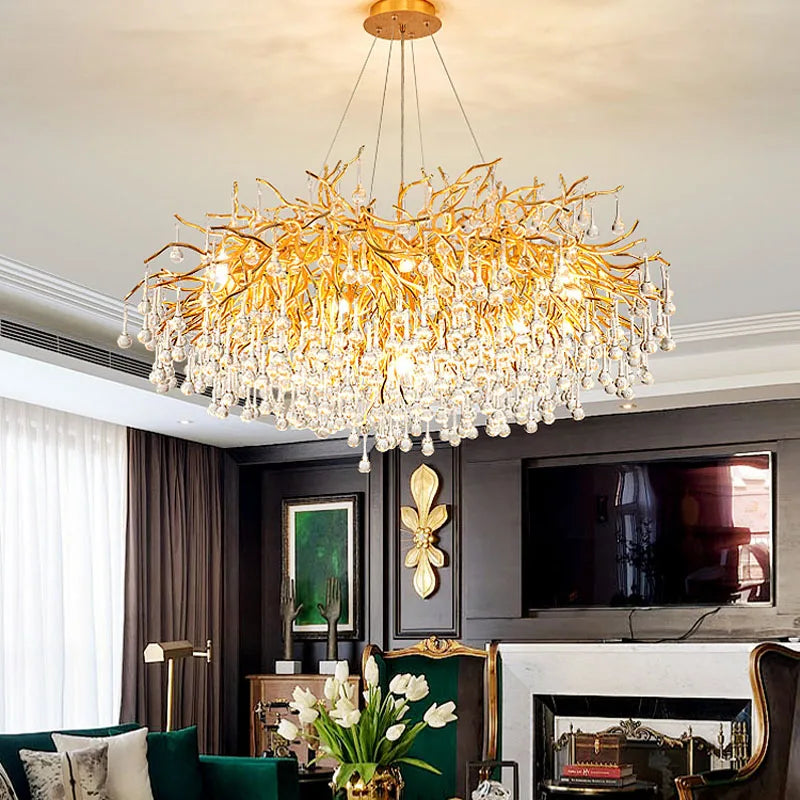 Maison - Modern Luxury Crystal  Water Drop Pendant Light, Perfect for Living Rooms, Bedrooms, Hotels, Villas, and Indoor Decor