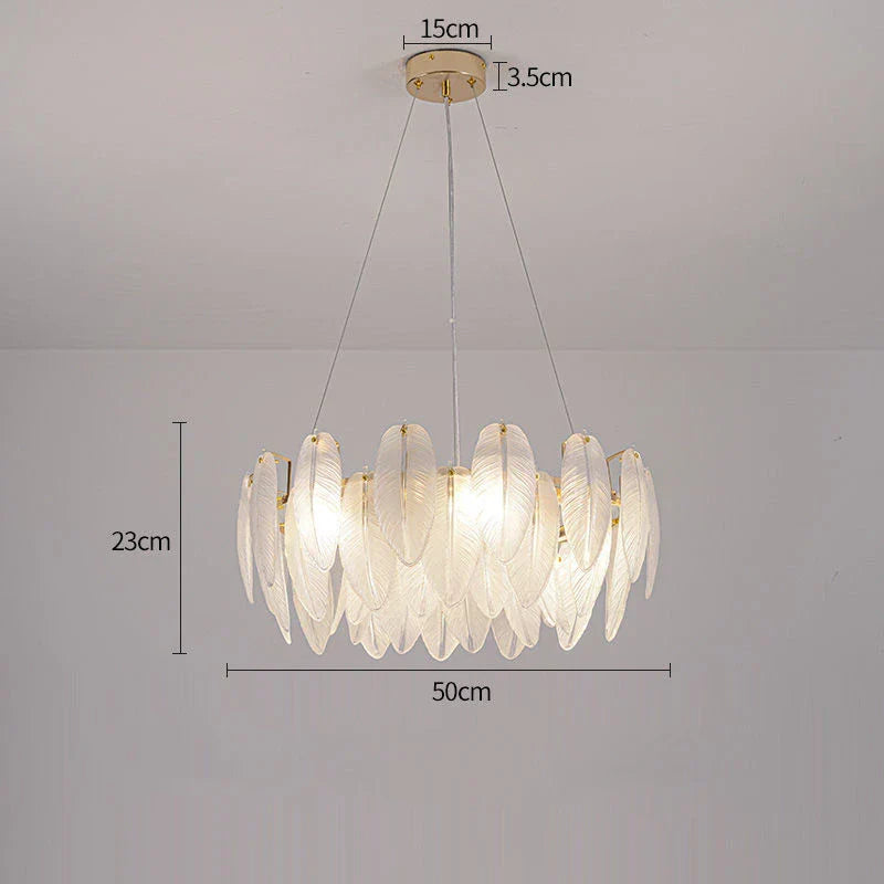 Luxurious Nordic LED Chandeliers - Gold Art Decor Feather Design - Ideal for Living Rooms, Dining Rooms, Bedrooms, and Kitchens
