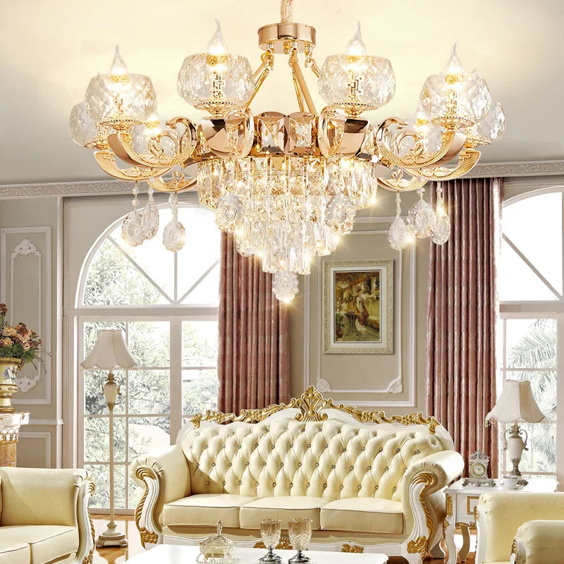 Grand European Style Crystal Pendant Lamp - High-Grade Luxury for Living Rooms, Dining Areas, and Bedrooms