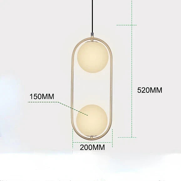 Modern Glass Ball Pendant Light Fixture - Elegant Luminaire Hanging Lamp with Gold Ring for Bedrooms, Living Rooms, Shops, and Restaurants
