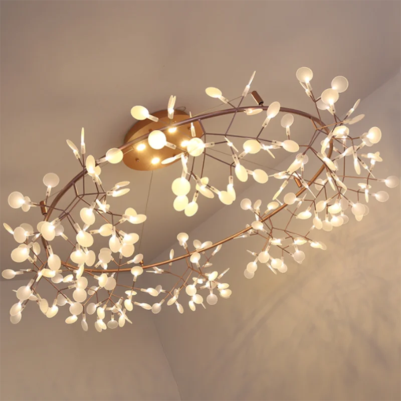 Modern Nordic LED Chandelier Lights - Elegant Firefly Pendant Lighting in Rose Gold/Gold Finish