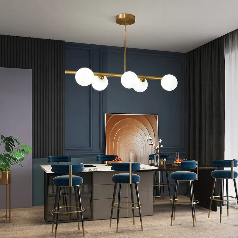 Nordic White Glass Ball Pendant Lamp - Versatile Pendant Lighting for Living Rooms, Bedrooms, Kitchens, and Bars