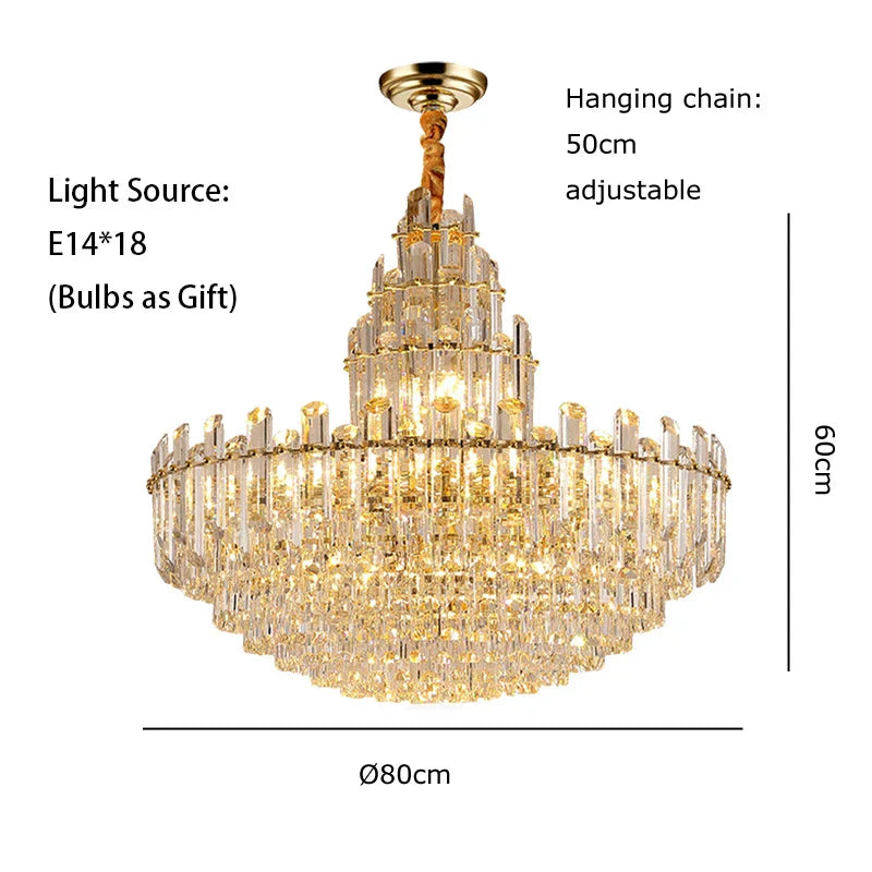 Luxury Gold LED Crystal Pendant Lights - Artistic Ceiling Decor for Maison-Inspired Living Spaces