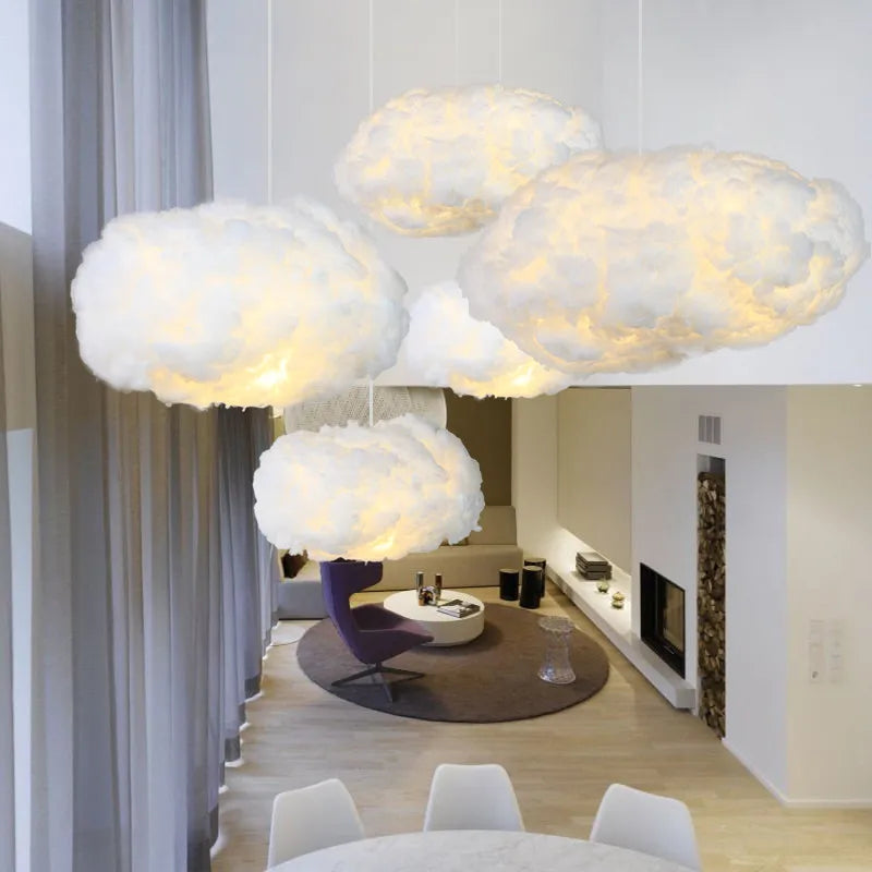 Modern Pendant Lamp - Perfect for Living Room, Bedroom, Kids' Room - LED Hanging Lighting Fixture - Stylish Cloud Suspension Chandelier Lights for Indoor Decoration