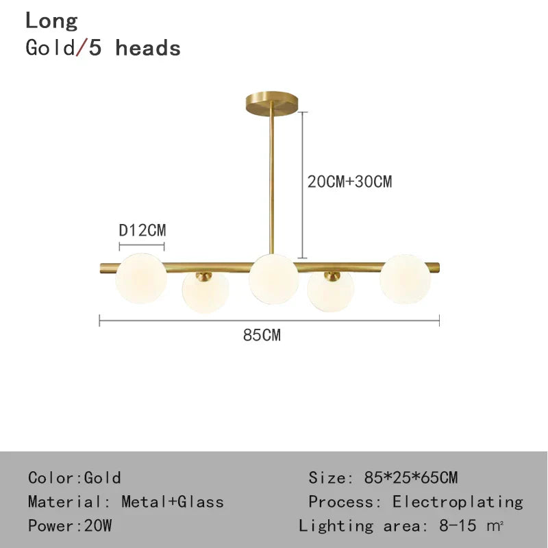 Nordic White Glass Ball Pendant Lamp - Versatile Pendant Lighting for Living Rooms, Bedrooms, Kitchens, and Bars