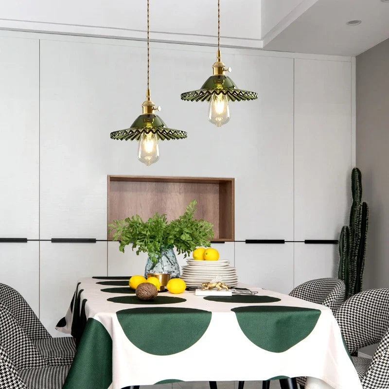 Retro Glass Chandelier Single Head Clear Glass Pendant Lamps Restaurant Tea Room Bar Bedrooms Studio Cafe Clothing Stores Lustre