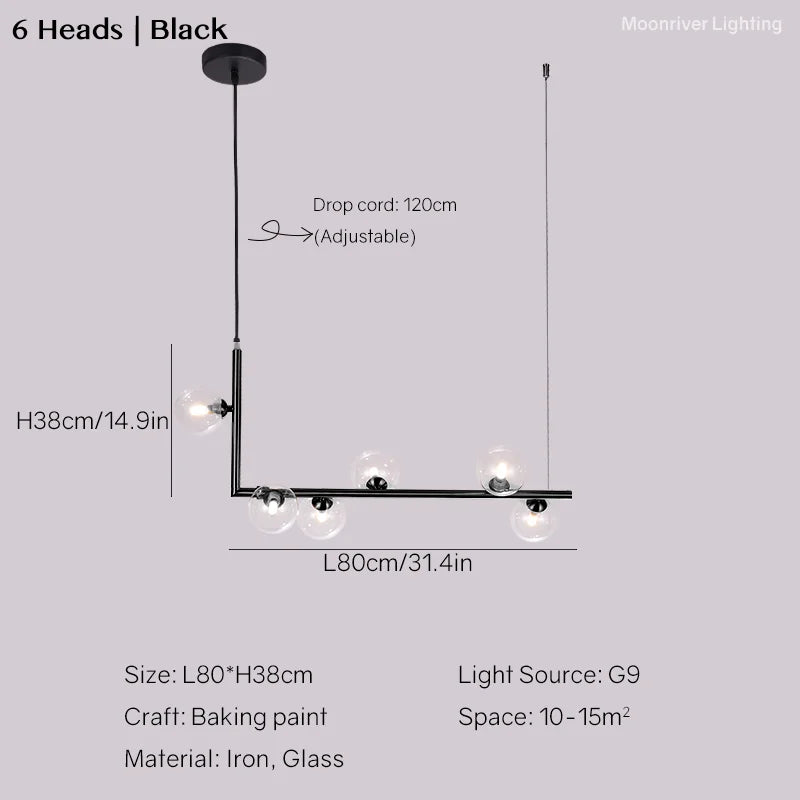 Sleek Linear Chandelier for Modern Dining Tables and Bars - Minimalist Pendant Lighting Fixture for Stylish Home Decor