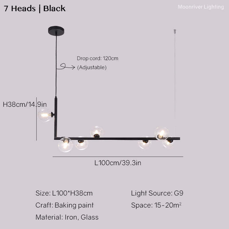 Sleek Linear Chandelier for Modern Dining Tables and Bars - Minimalist Pendant Lighting Fixture for Stylish Home Decor