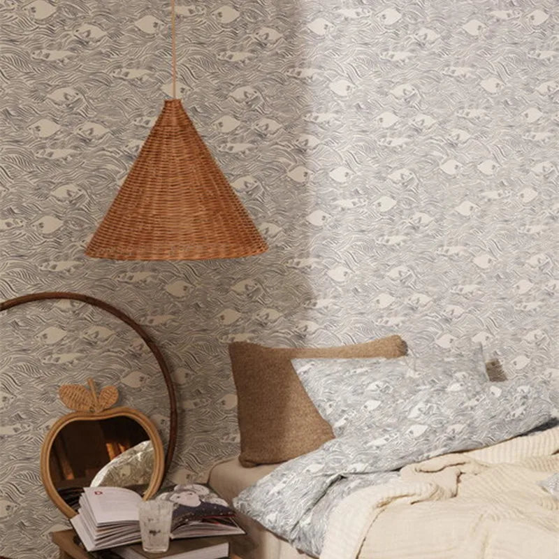 Minimalist Rattan Dou Pendant Light - Hand-Knitted Elegance for Dining, Living, and Kitchen Spaces