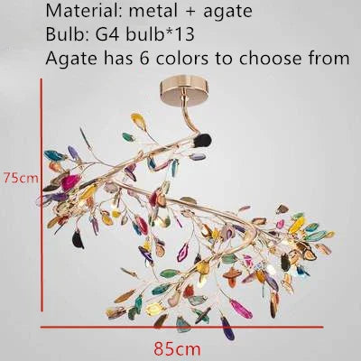 Nordic Colorful Agate LED Ceiling Chandeliers - Illuminate Your Living, Dining, and Bedroom with Artistic Elegance