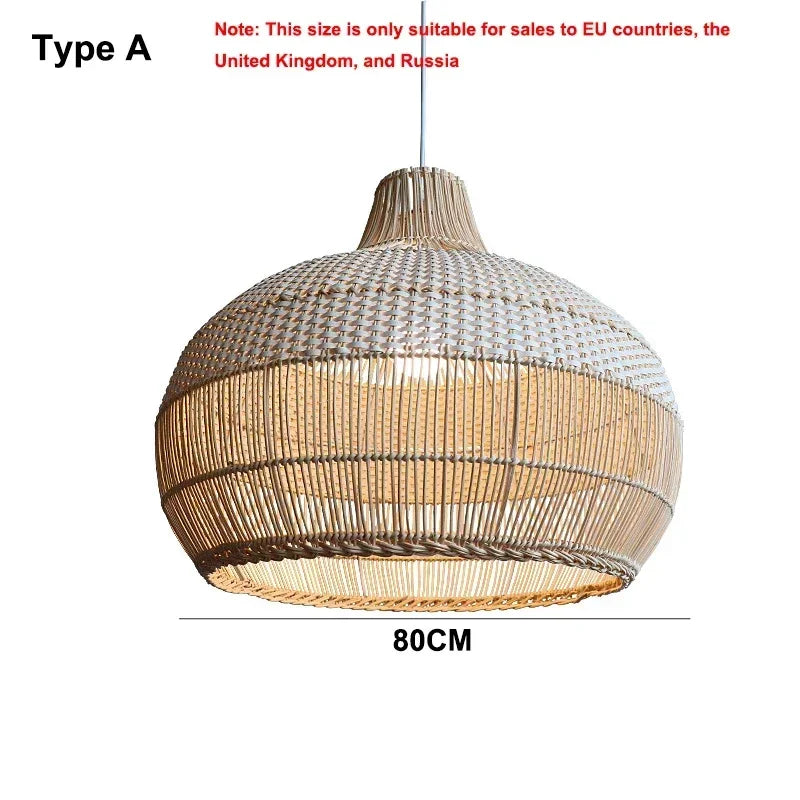 Nordic Gyro Rattan Pendant Lights - Handmade Artistic Illumination for Kitchen and Dining Decor