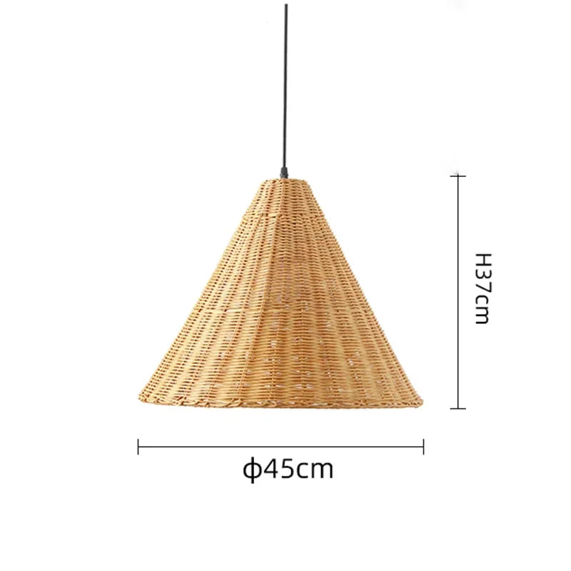 Minimalist Rattan Dou Pendant Light - Hand-Knitted Elegance for Dining, Living, and Kitchen Spaces