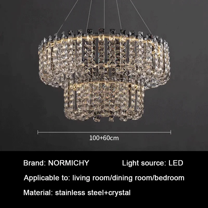 Modern Luxury Crystal LED Chandeliers - Illuminating Elegance for Living and Dining Rooms