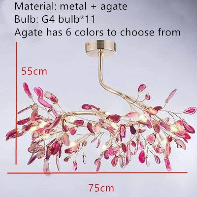 Nordic Colorful Agate LED Ceiling Chandeliers - Illuminate Your Living, Dining, and Bedroom with Artistic Elegance