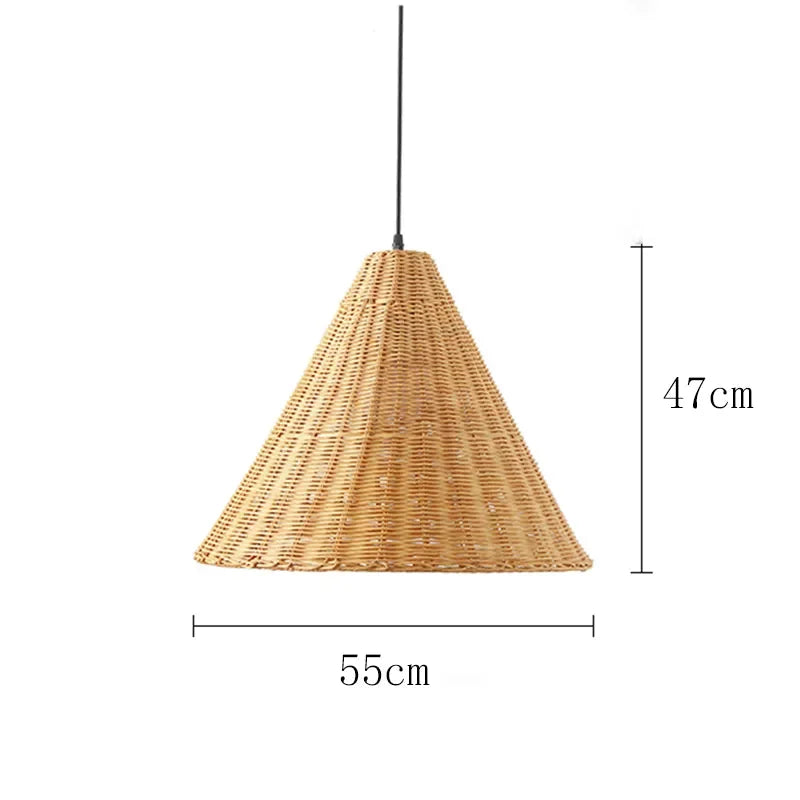 Minimalist Rattan Dou Pendant Light - Hand-Knitted Elegance for Dining, Living, and Kitchen Spaces