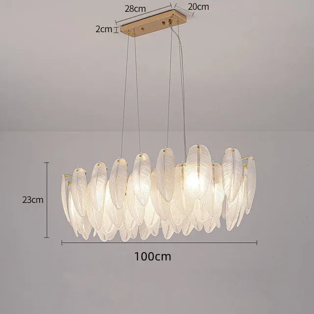 Luxurious Nordic LED Chandeliers - Gold Art Decor Feather Design - Ideal for Living Rooms, Dining Rooms, Bedrooms, and Kitchens