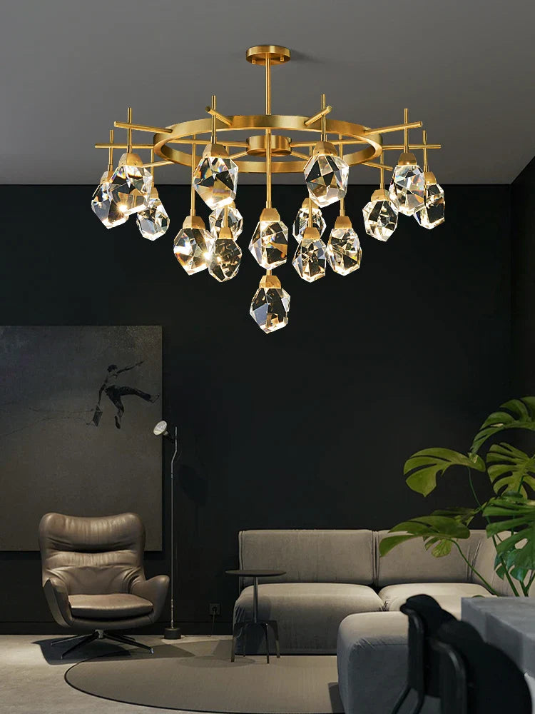 Luxury Crystal Living Room Chandelier - Modern Decor Pendant Light Fixture for Bedrooms, Dining Areas, Kitchens, and Home Decoration
