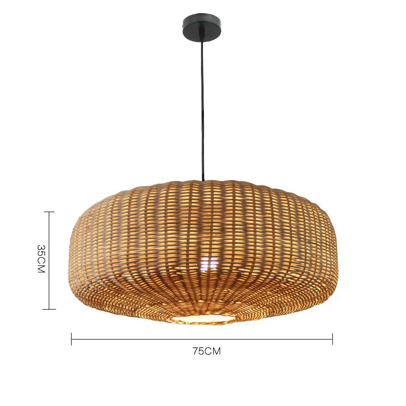 Retro Handmade Rattan Pendant Lights - Chinese-Inspired Vintage Lighting for Dining Rooms, Restaurants, and More