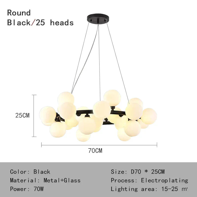 Nordic White Glass Ball Pendant Lamp - Versatile Pendant Lighting for Living Rooms, Bedrooms, Kitchens, and Bars