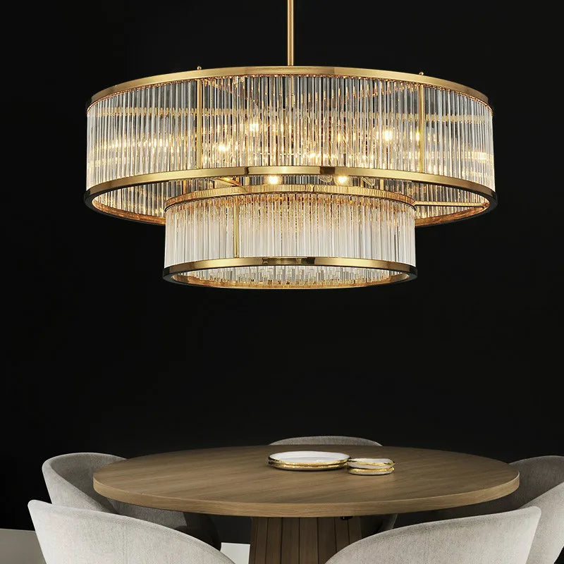 Luxurious Plate Gold LED E14 Chandelier - Elevate Your Living Room with LED Pendant Chandelier Lighting