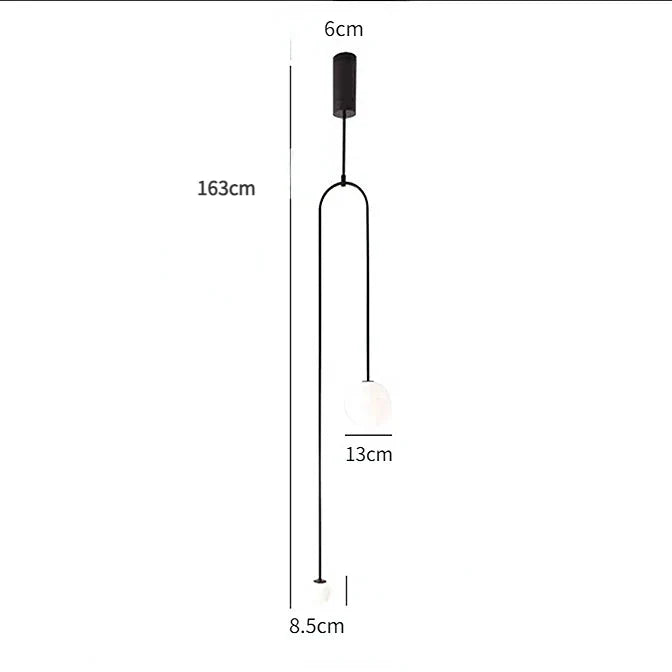 Modern Glass Ball Pendant Light - LED Bedside Hanging Lighting for Nordic Golden Luxury Decor in Hallways, Living Rooms, and Bedrooms