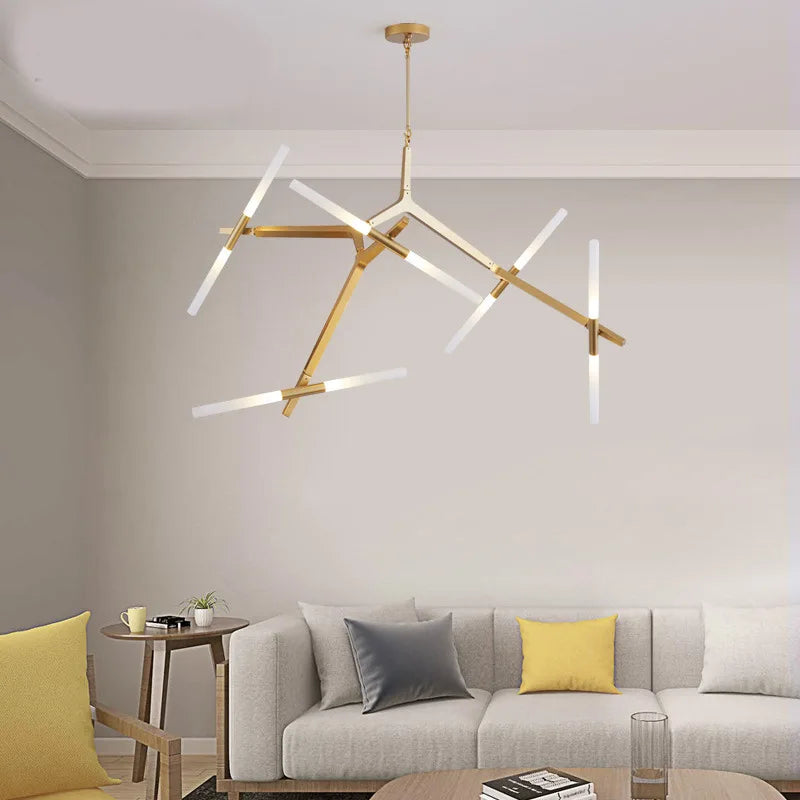 Modern LED Chandeliers - Gold and Black Ceiling Hanging Lighting - Perfect for Dining, Kitchen, Living Room, Bedroom Indoor Decor - Suspension Pendant Lamp