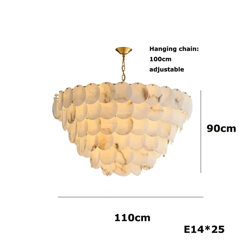 Modern Luxury LED Natural Marble Chandeliers - Illuminating Elegance for Living, Dining, and Kitchen