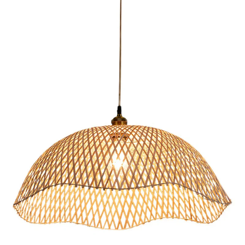 Modern Hand-Woven Bamboo Pendant Lights - Artistic Rattan Wicker Chandeliers for Dining Rooms and Bedroom Lighting