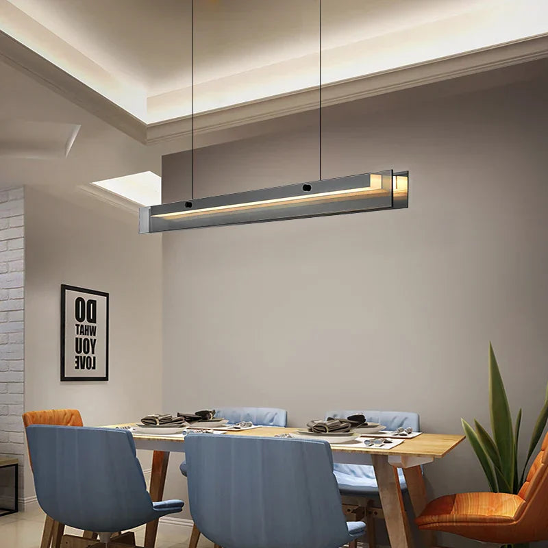 Sleek LED Pendant Lamp - Minimalist Elegance for Dining, Kitchen, Bar, and Office Decor