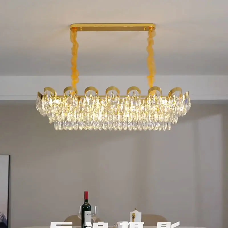 Modern LED Sunflower Crystal Ceiling Chandeliers - Bionic Elegance for Living and Dining Spaces