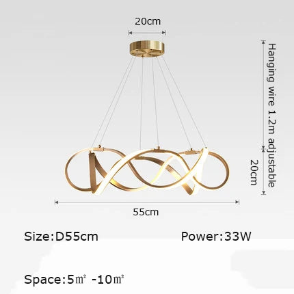 Modern LED Round Pendant Lamplight - Modern Large Chandelier in Gold