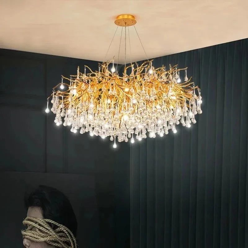 Maison - Modern Luxury Crystal  Water Drop Pendant Light, Perfect for Living Rooms, Bedrooms, Hotels, Villas, and Indoor Decor