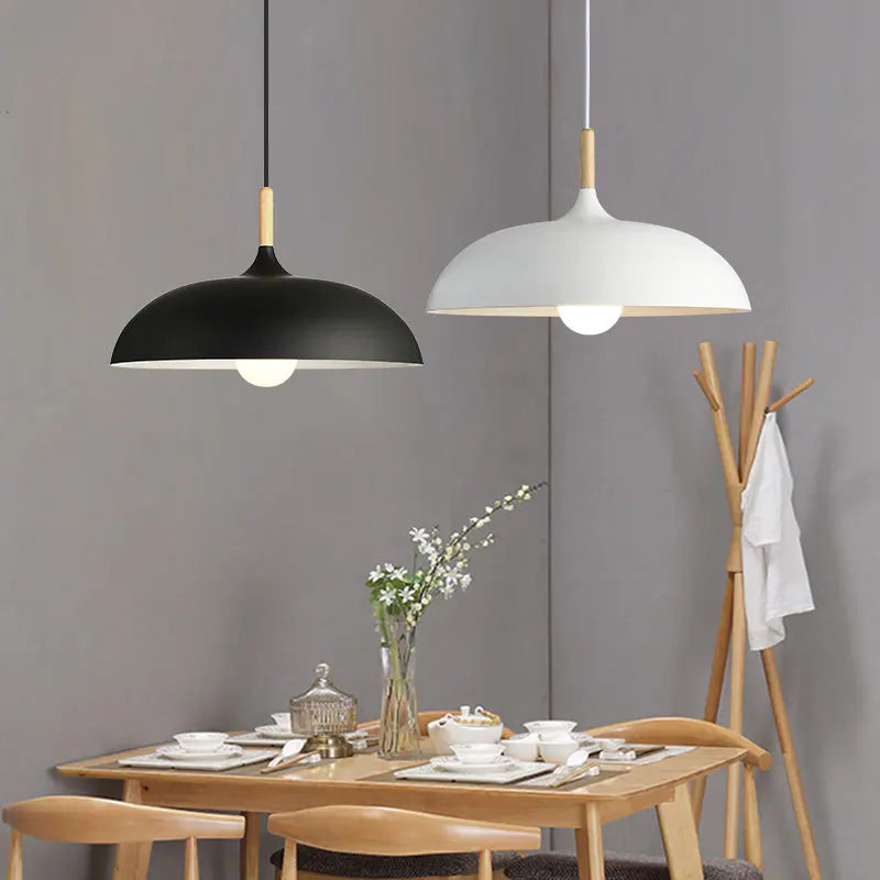 Minimalist Modern Pendant Lamps - Wood & Aluminum Lampshade Hanging Lights for Artistic Fashion Decor
