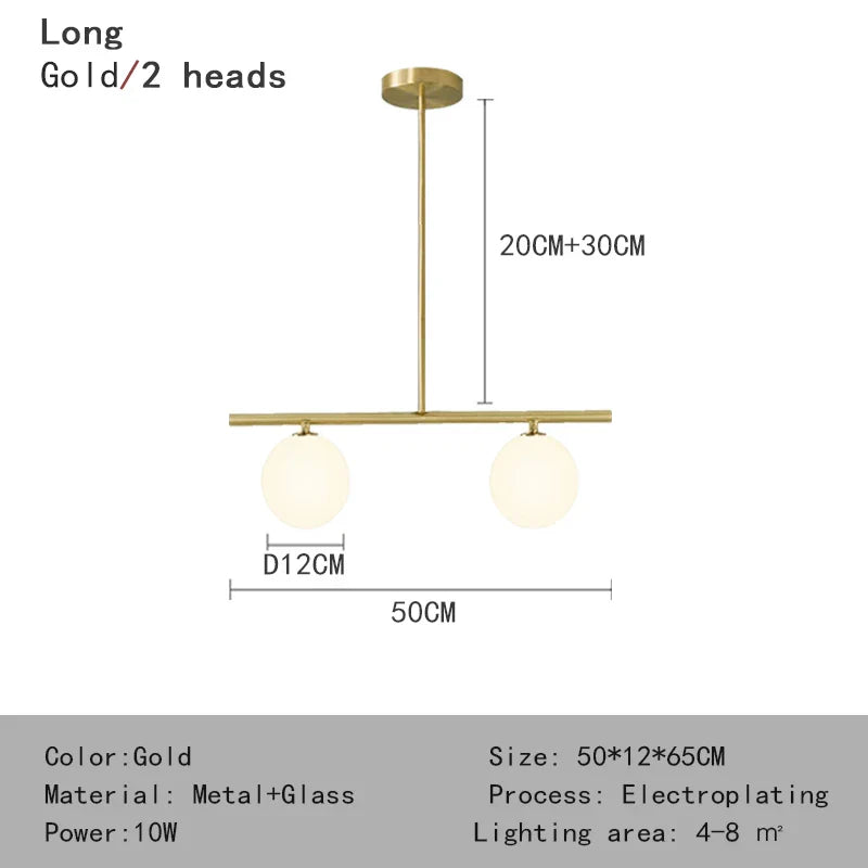 Nordic White Glass Ball Pendant Lamp - Versatile Pendant Lighting for Living Rooms, Bedrooms, Kitchens, and Bars