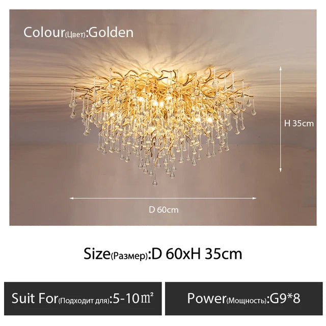 Luxury Crystal Chandelier - Modern LED Ceiling Lighting for Restaurants, Villas, Staircases, Halls, Living Rooms, and Pendant Lamps