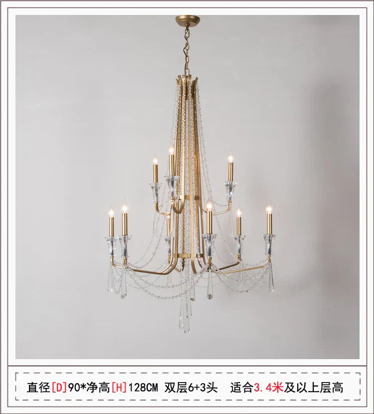 Nordic Style Crystal Chandelier Lighting - Elegance for Your Living Room Ceiling with French Inspired Large Chandeliers, Modern Staircase Lustre Cristal LED Lamp