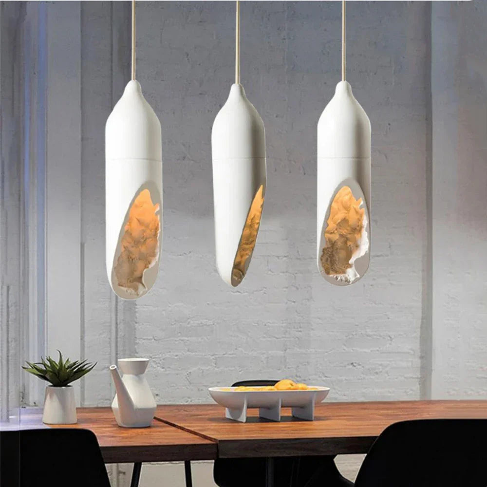 Japanese Wabi-Sabi Pendant Lamp - Illuminate Your Space with Modern Plaster Elegance