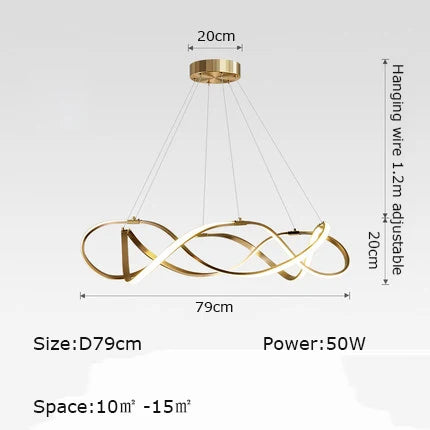 Modern LED Round Pendant Lamplight - Modern Large Chandelier in Gold