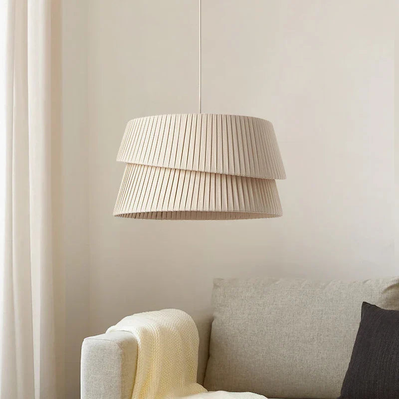 Nordic Minimalist Handmade Fabric Pendant Lamp - Warm and Romantic Lighting for Living Rooms and Bedrooms