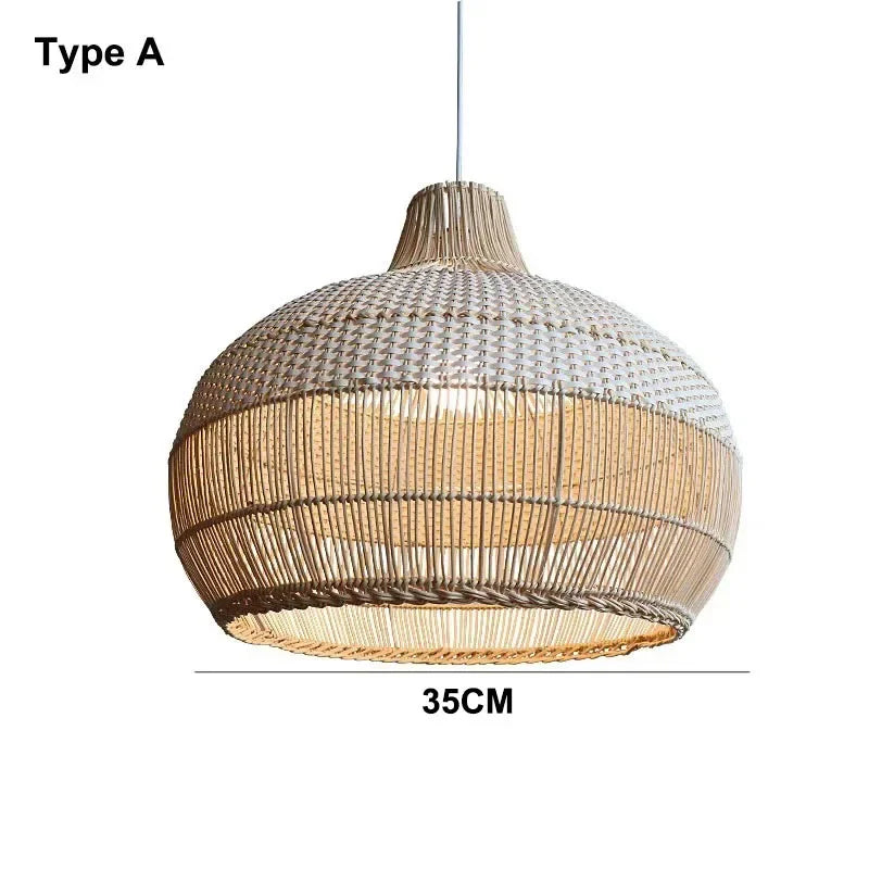 Nordic Gyro Rattan Pendant Lights - Handmade Artistic Illumination for Kitchen and Dining Decor