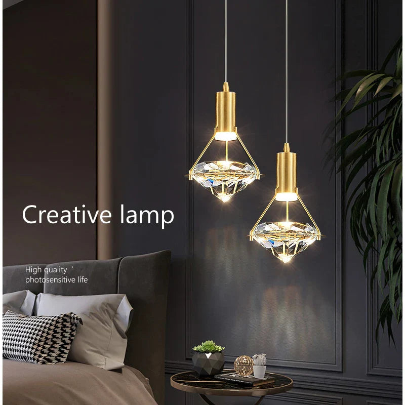 Modern Crystal LED Pendant Lights - Elegant Hanging Chandeliers for Living Rooms, Dining Areas, Kitchens, Restaurants, Bars, and Home Decor
