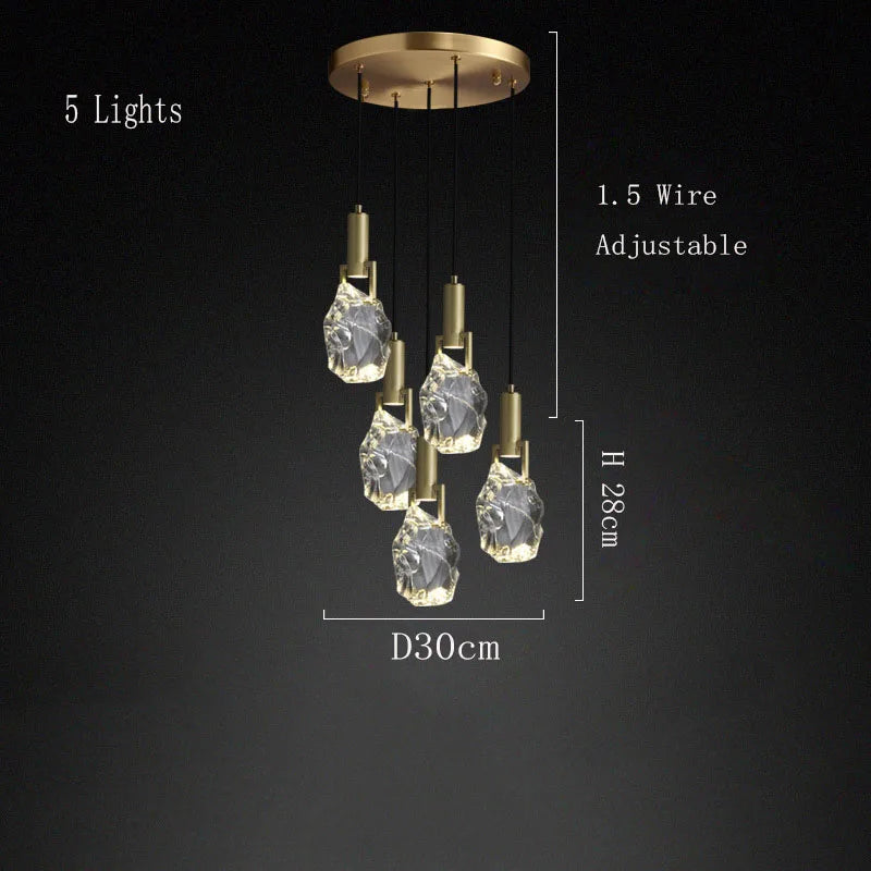Nordic pendant light gold luxury italian light design crystal light Dining Room Kitchen suspension light indoor bedside light