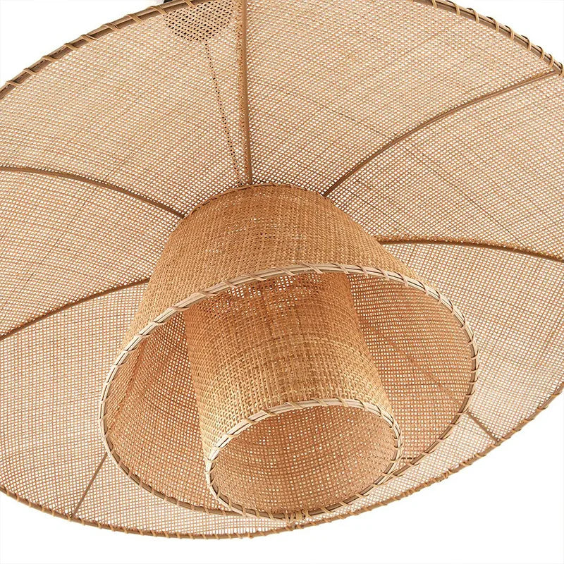 Retro Wabi-Sabi Rattan Pendant Light - Vintage Country Charm for Living Rooms, Bedrooms, Dining Areas, and Table Chandelier Lighting