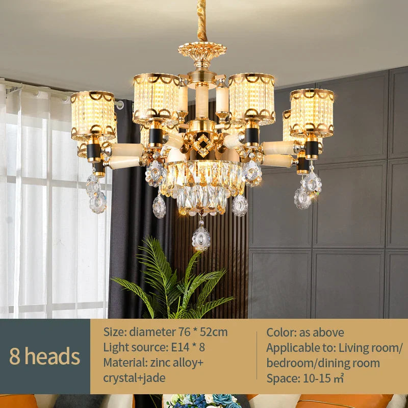Exquisite Crystal Pendant Chandelier - A Luxurious and Romantic Lighting Fixture for Your Living Space
