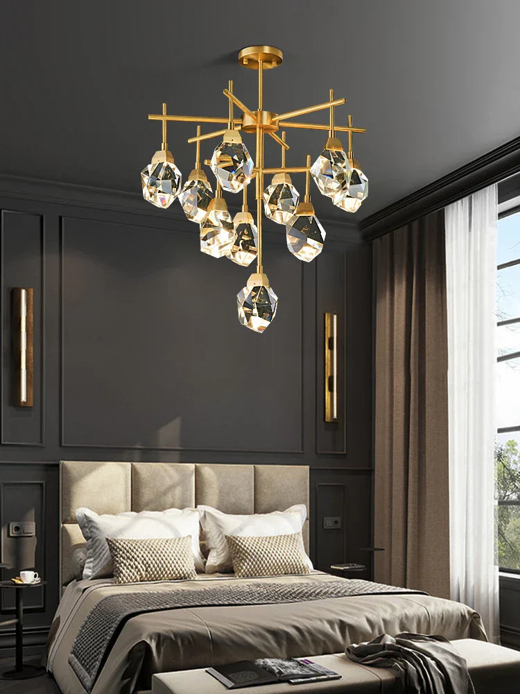 Luxury Crystal Living Room Chandelier - Modern Decor Pendant Light Fixture for Bedrooms, Dining Areas, Kitchens, and Home Decoration