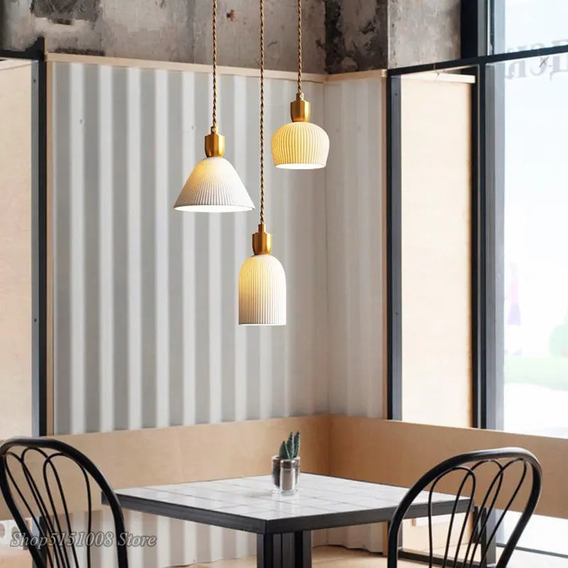 Nordic Ceramic LED Pendant Lamp - Modern Lighting Fixture for Living Rooms, Dining Rooms, Bedrooms, and Home Decor