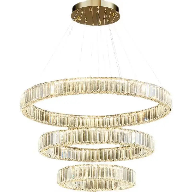 Modern Luxury Crystal Chandeliers - Golden Chandelier Lighting for Living Rooms, Stairs, and Duplex Halls