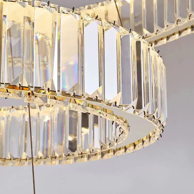 Modern Luxury Crystal Chandeliers - Golden Chandelier Lighting for Living Rooms, Stairs, and Duplex Halls