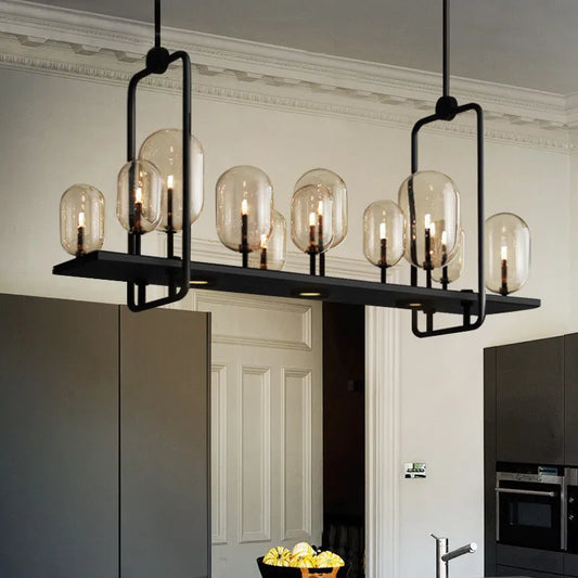 Industrial Glass Pendant Light for Kitchen and Restaurant - Retro Candle Design Luminaire