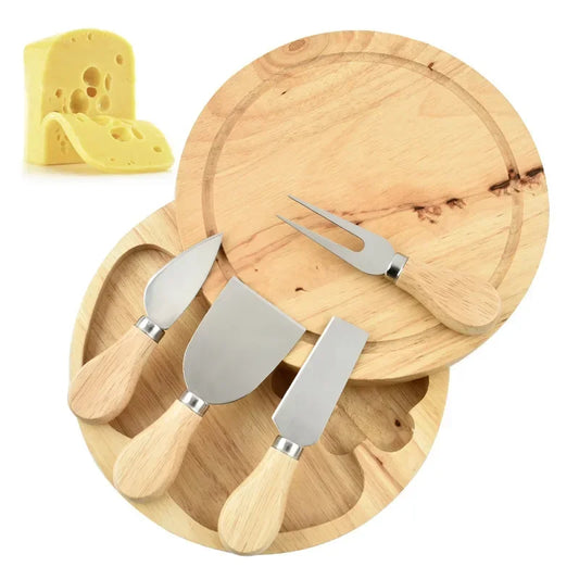 Dining & Tableware: 4 Cheese Knives Set Cheese Cutlery Steel Stainless Cheese Slicer Cutter Wood Handle Mini Knife,Butter Knife,Spatula& ForK by DaAvere Home